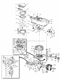 Engine Diagram and Parts List for 1921 500000001-599999999 - 1965 Lawn Boy Snow Blower